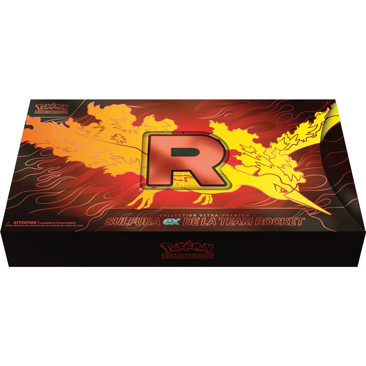 Pokémon – UPC Coffret Collection Ultra-Premium Sulfura Ex Team Rocket – Français (18 Boosters)